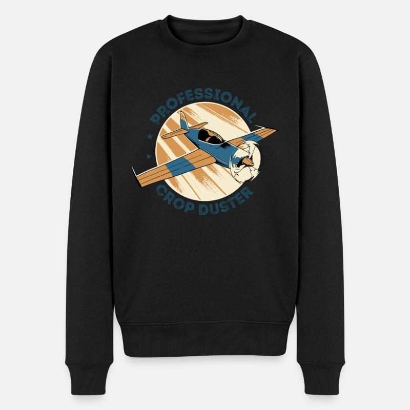 Professioneller Crop Duster Pilot, Antenne - Männer Premium Bio Pullover - Schwarz