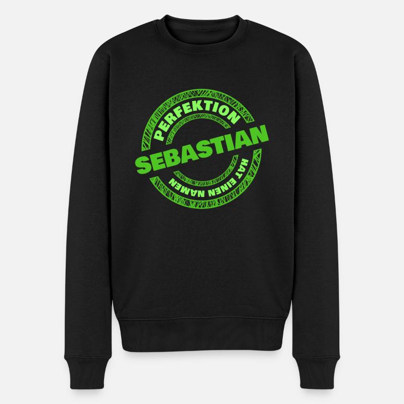 Sebastian - Männer Premium Bio Pullover - Schwarz