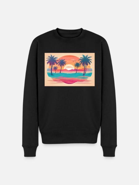 a retro sunset - Männer Premium Bio Pullover - Schwarz