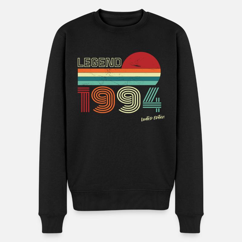 Legend 1994 Geburtstagsshirt Geschenk Jubiläum - Männer Premium Bio Pullover - Schwarz