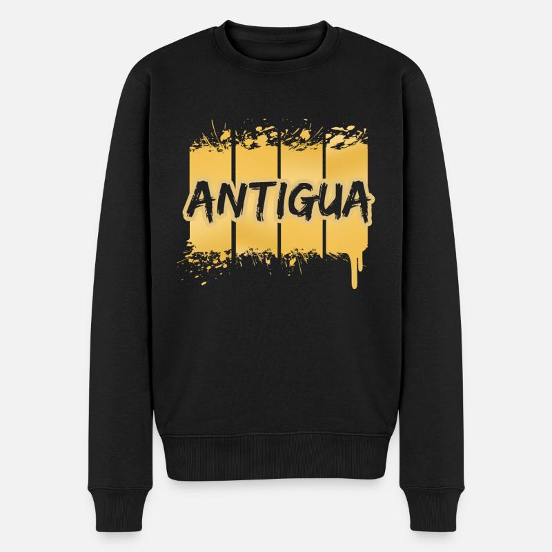 Geschenk für Antigua - Männer Premium Bio Pullover - Schwarz