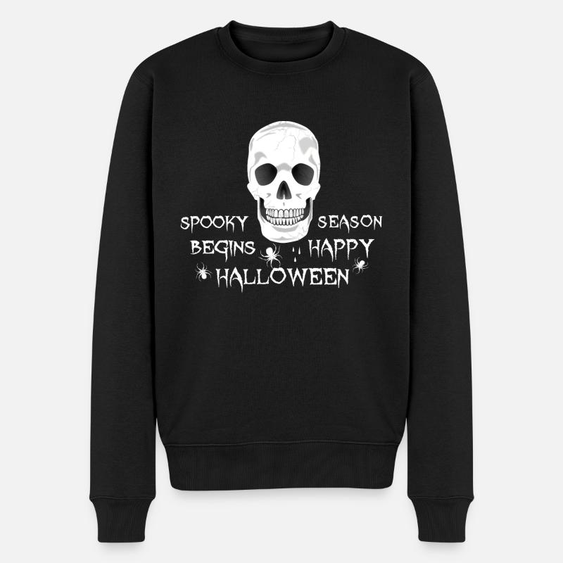 Crâne d’halloween effrayant - Pull Premium bio Homme - noir