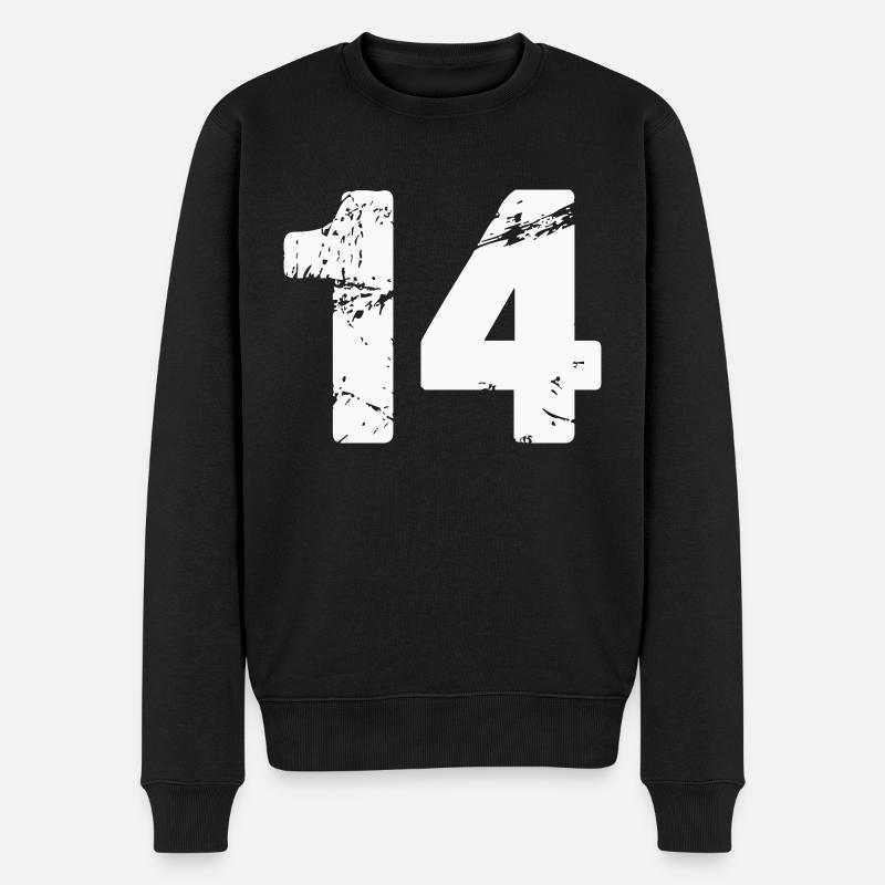 14 - Männer Premium Bio Pullover - Schwarz