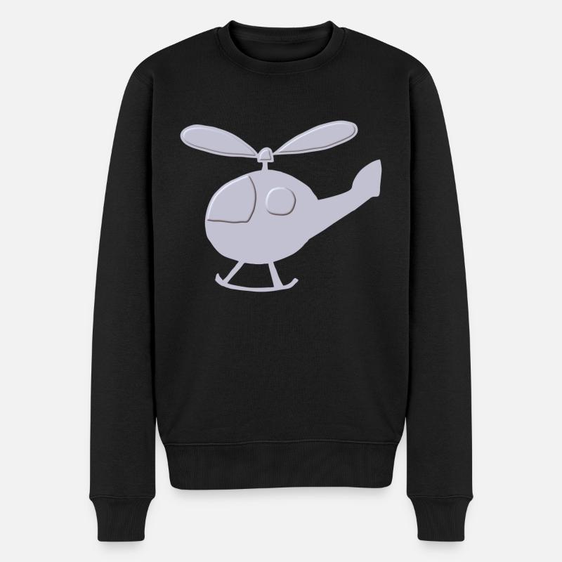 hubschrauber relief - Männer Premium Bio Pullover - Schwarz