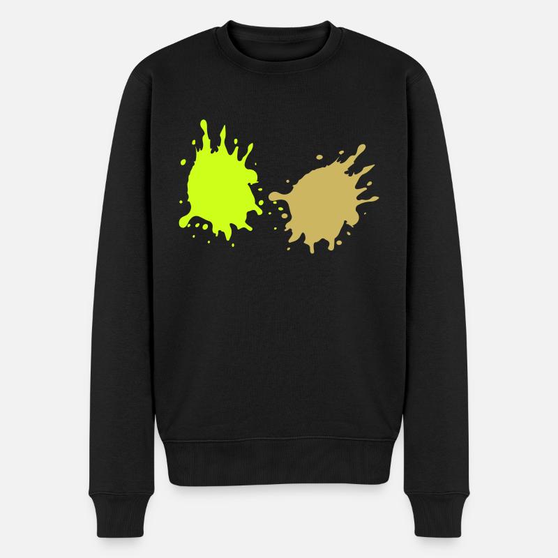 Kleckse Farbkleckse - Männer Premium Bio Pullover - Schwarz