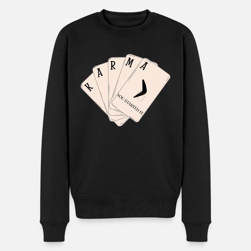 Karma-Karten - Männer Premium Bio Pullover - Schwarz