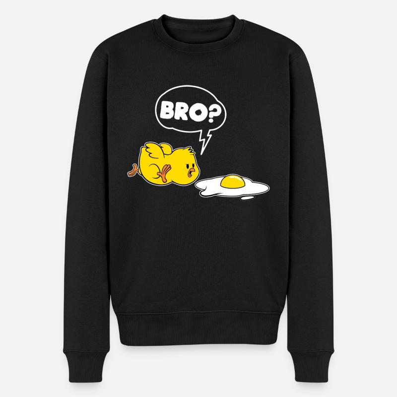 Funny chick and eggs - Men's Premium Organic Jumper - black