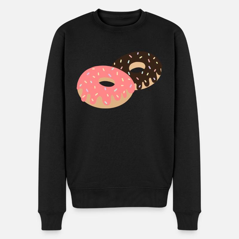 Schokoladen-Donuts - Männer Premium Bio Pullover - Schwarz