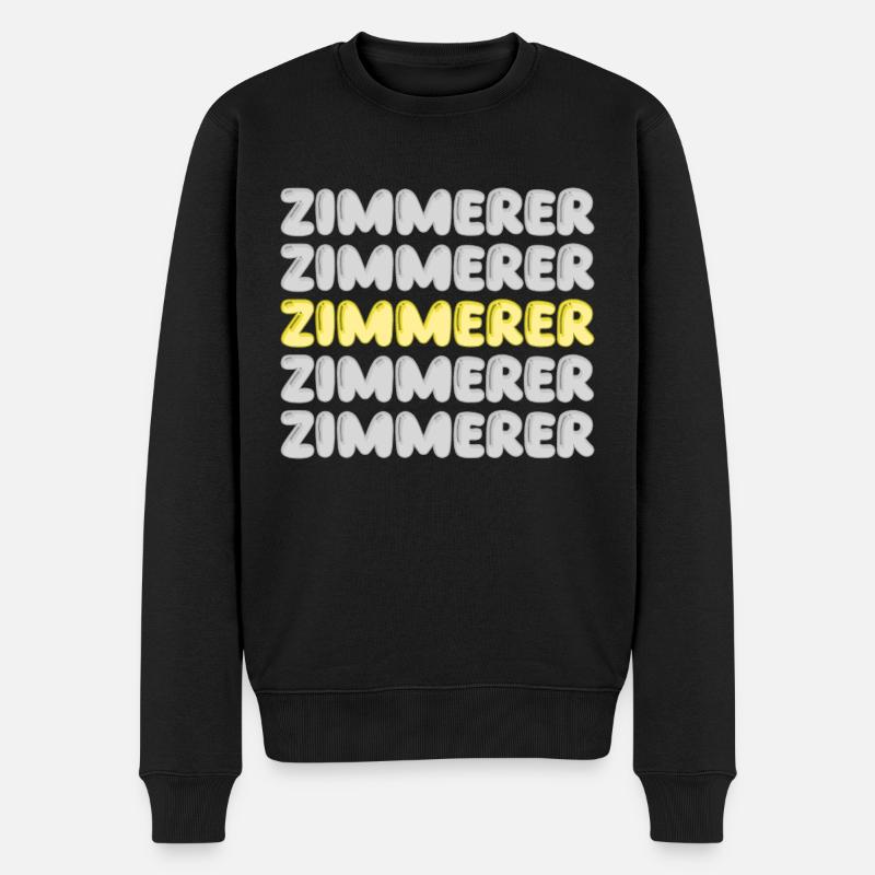 Arbeit Zimmerer - Männer Premium Bio Pullover - Schwarz