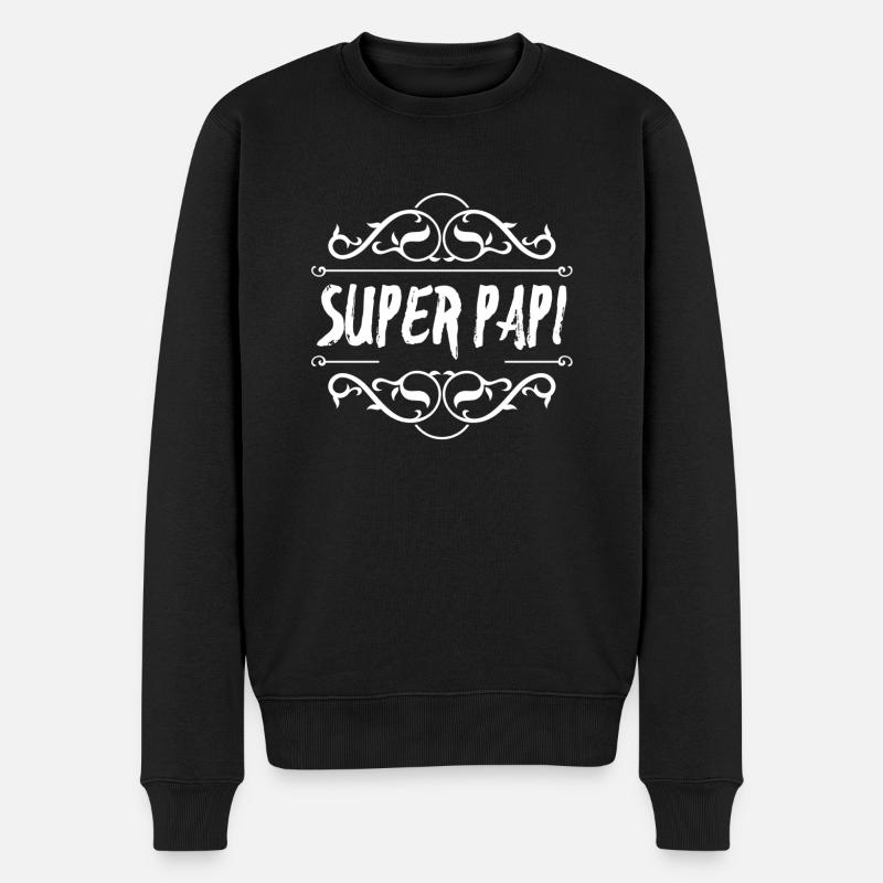 Super Papi - Männer Premium Bio Pullover - Schwarz