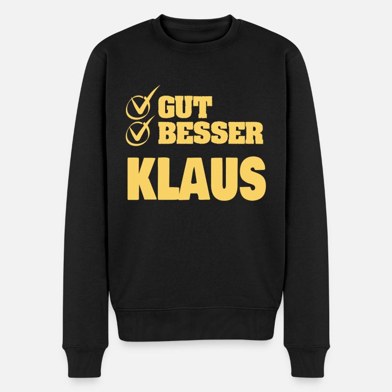 Klaus - Männer Premium Bio Pullover - Schwarz
