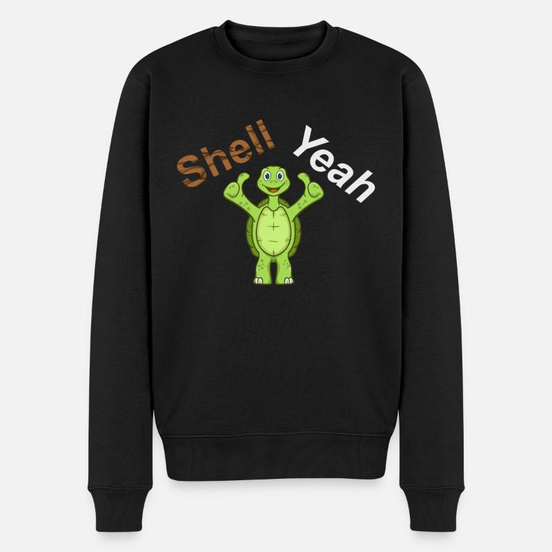 Shell Yeah Schildkröte Turtle - Männer Premium Bio Pullover - Schwarz