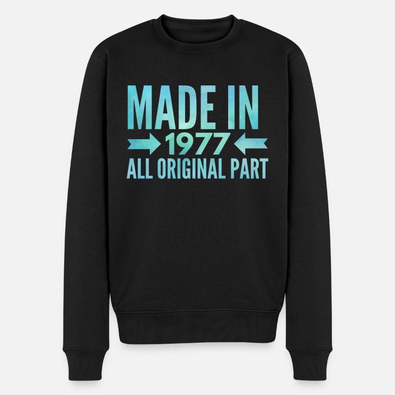 Hergestellt 1977 alle Original-Teil - Männer Premium Bio Pullover - Schwarz