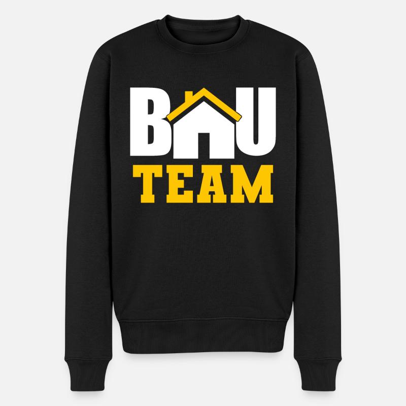 Bau Team Baustelle Bauarbeiter Hausbau - Männer Premium Bio Pullover - Schwarz