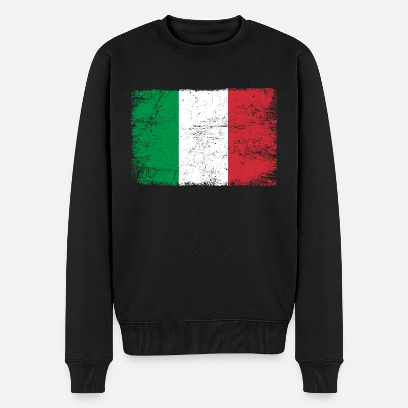 Drapeau italien drapeau pour les patriotes - Pull Premium bio Homme - noir