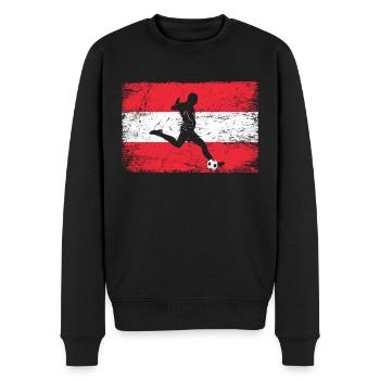 Österreich Fußball Fan von Österreich Mannschaft - Männer Premium Bio Pullover - Schwarz - Vorne - Nico (187cm)