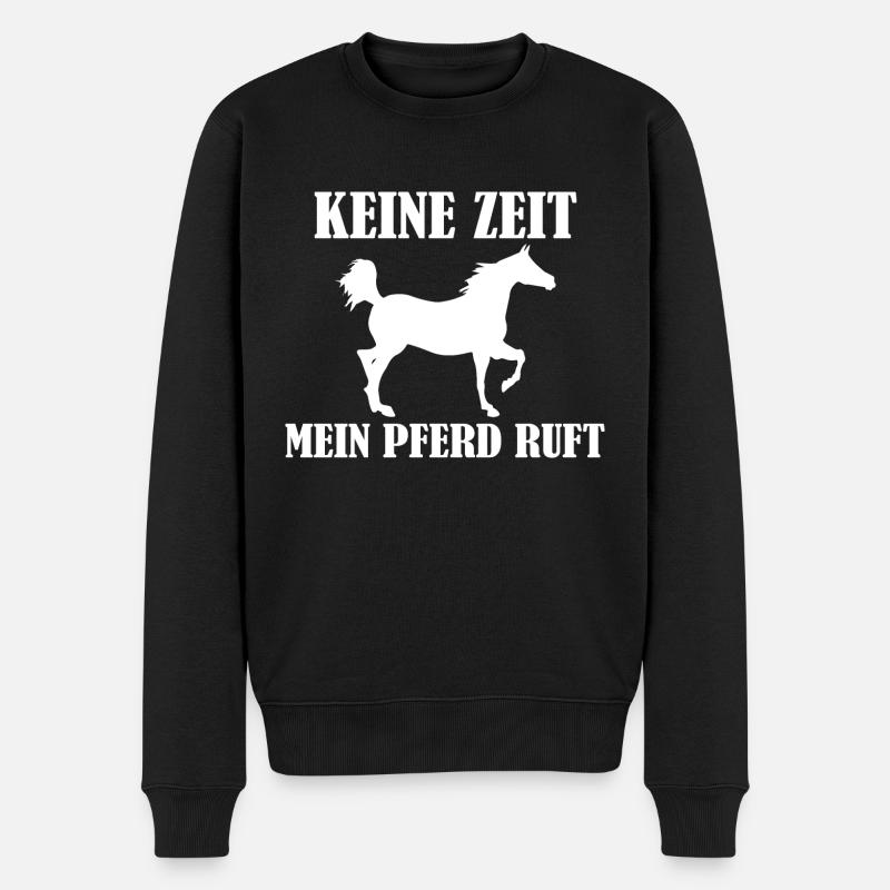 Pferd - Männer Premium Bio Pullover - Schwarz