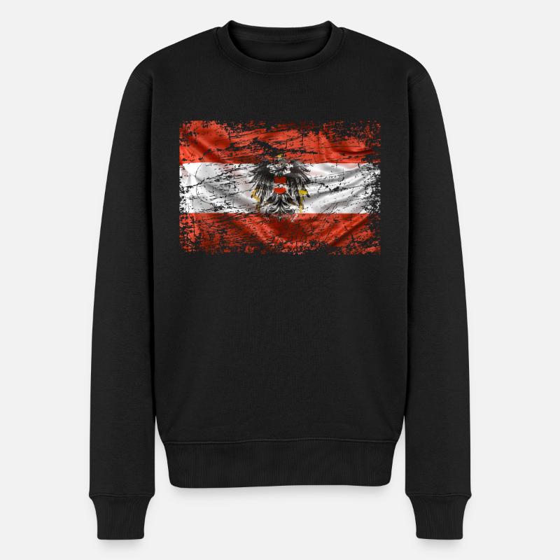 Autriche Drapeau Autrichien Drapeau AUTRICHIEN - Pull Premium bio Homme - noir