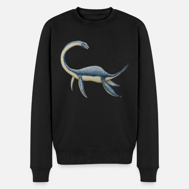 Dinosaurier Plesiosaurus - Männer Premium Bio Pullover - Schwarz