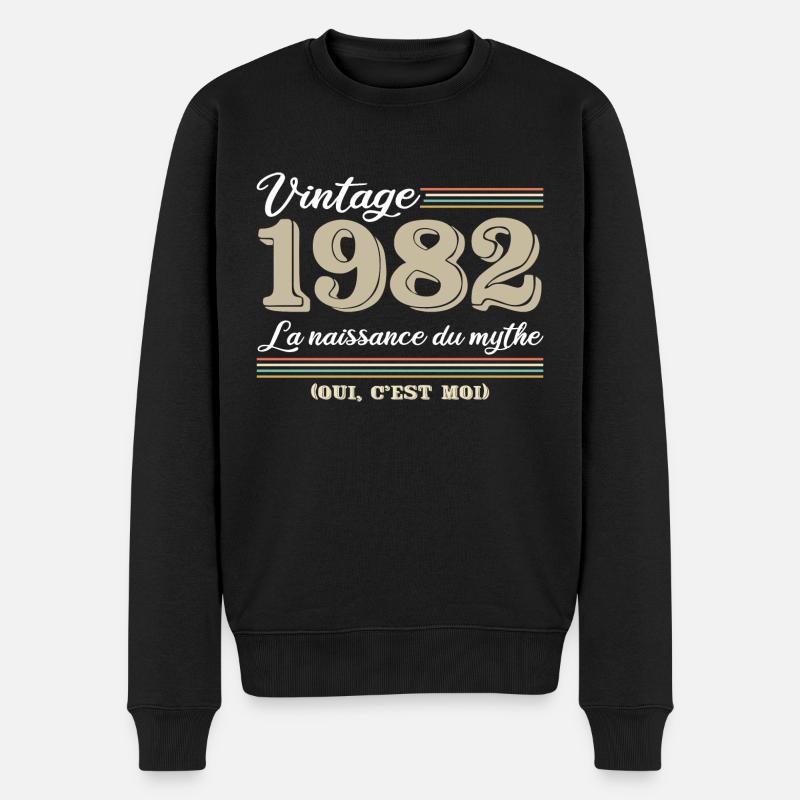 1982 année de naissance et cadeau d'anniversaire - Pull Premium bio Homme - noir