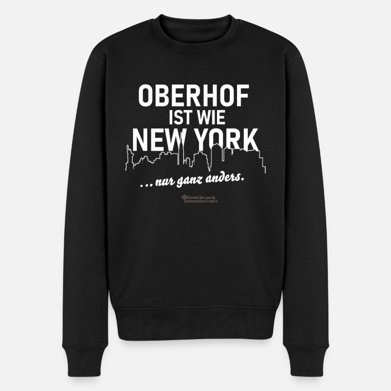 Oberhof ist wie New York - Männer Premium Bio Pullover - Schwarz