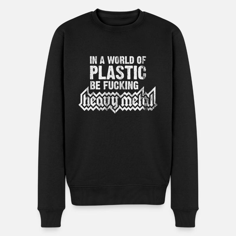 Öko Metal - kein Plastik Heavy Metal - Männer Premium Bio Pullover - Schwarz