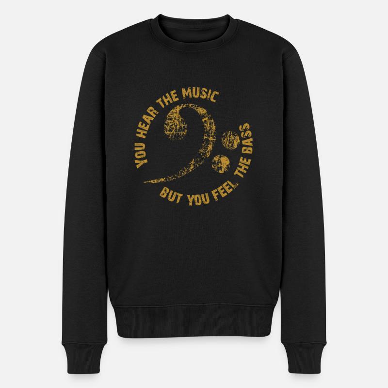 Höre die Musik und spüre den Bass - Männer Premium Bio Pullover - Schwarz