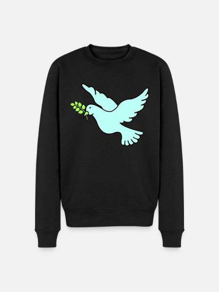 Friedenstaube - Männer Premium Bio Pullover - Schwarz