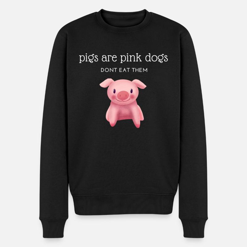 Pigs are pink dogs, dont eat them - Männer Premium Bio Pullover - Schwarz