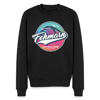 Fehmarn Badge OH Ostseeliebe - Männer Premium Bio Pullover - Schwarz - Vorne - Nico (187cm)