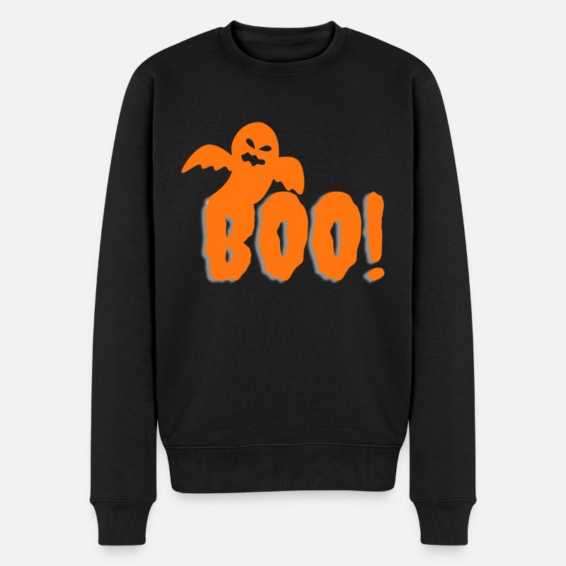Boo - Männer Premium Bio Pullover - Schwarz