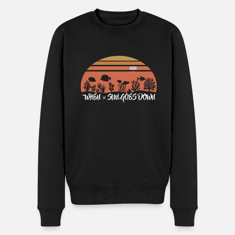 Sonnenuntergang - Männer Premium Bio Pullover - Schwarz