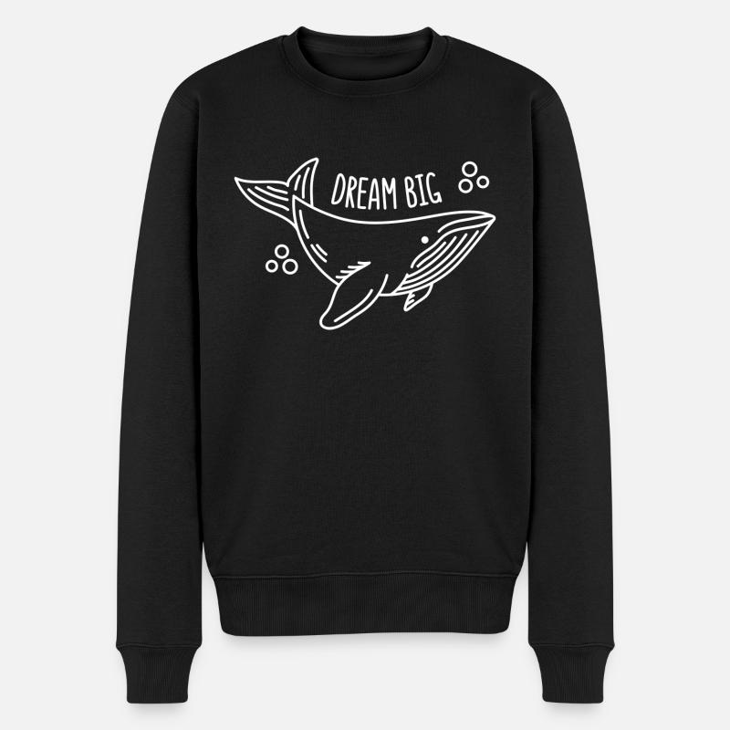 DREAM BIG Baby Wal - Männer Premium Bio Pullover - Schwarz