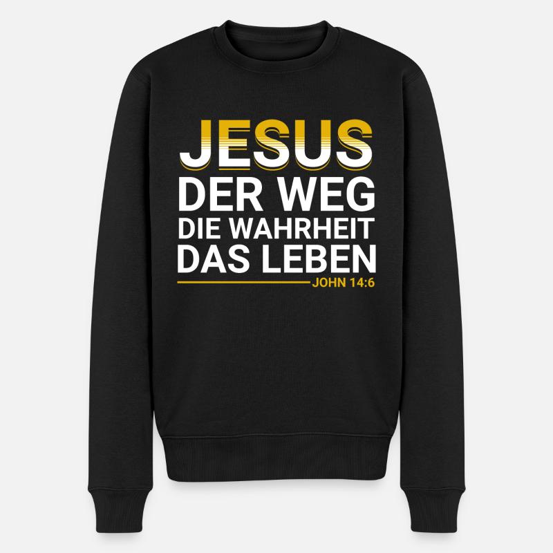 Bibel Vers Jesus der Weg die Wahrheit das Leben - Männer Premium Bio Pullover - Schwarz