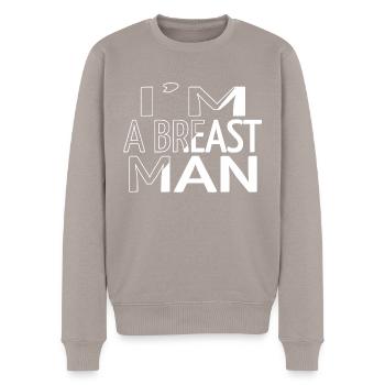birthday present bubaprints christmas funny gym - Männer Premium Bio Pullover - Taupe - Vorne - Nico (187cm)