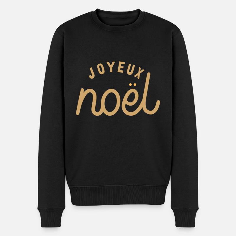 Joyeux Noël, Joyeux Noël, Joyeux Noël - Pull Premium bio Homme - noir