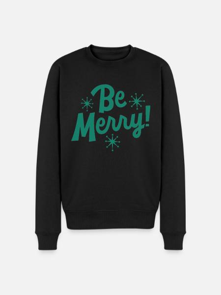 Be Merry - Men's Premium Organic Jumper - black