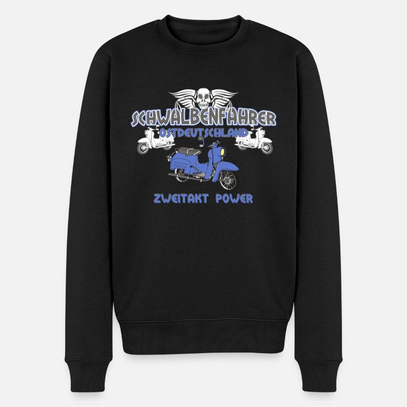 Schwalbenfahrer Simson Schwalbe Kult Roller DDR - Männer Premium Bio Pullover - Schwarz