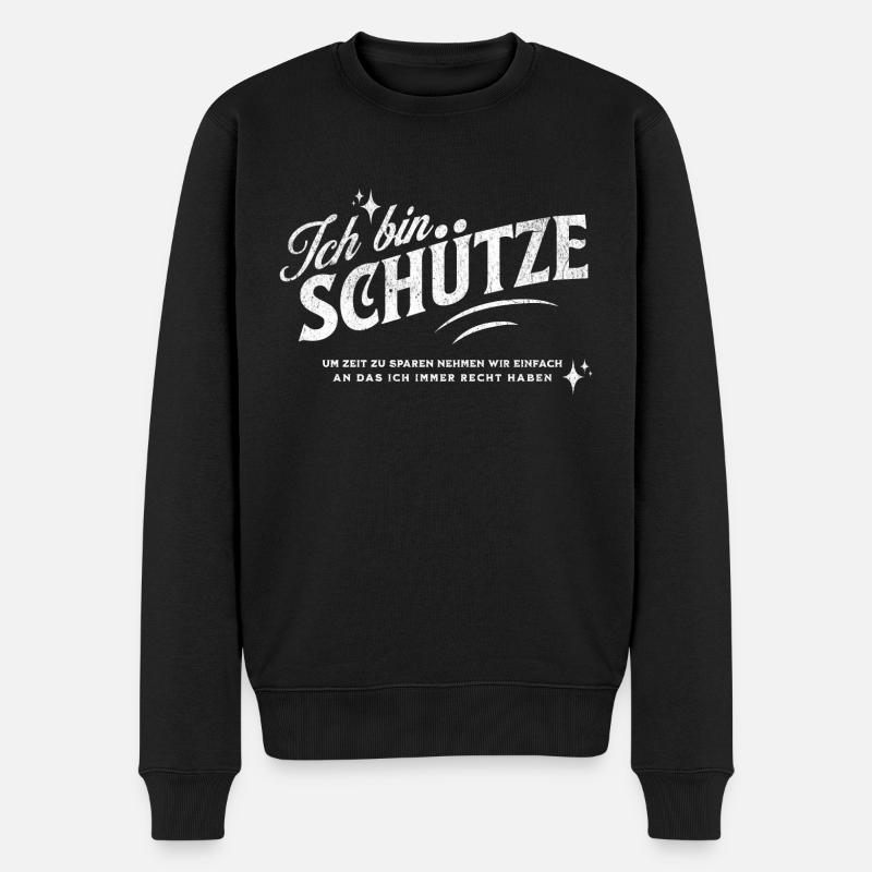 Sternzeichen Geschenke Schütze Spruch - Männer Premium Bio Pullover - Schwarz
