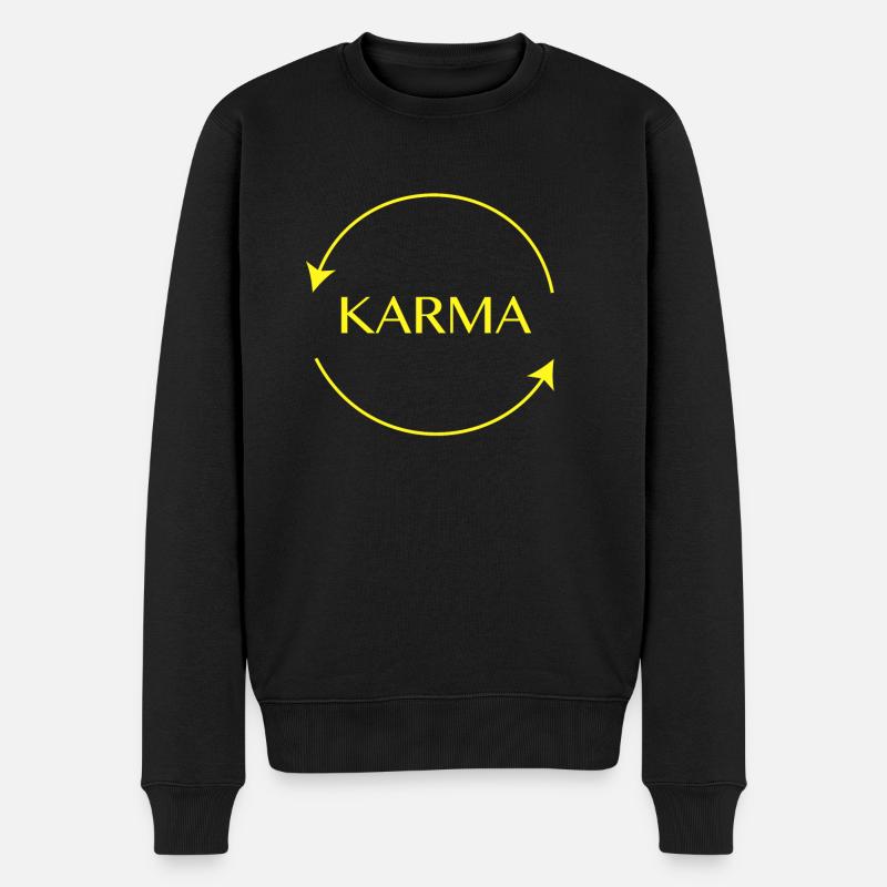 KARMA - Männer Premium Bio Pullover - Schwarz