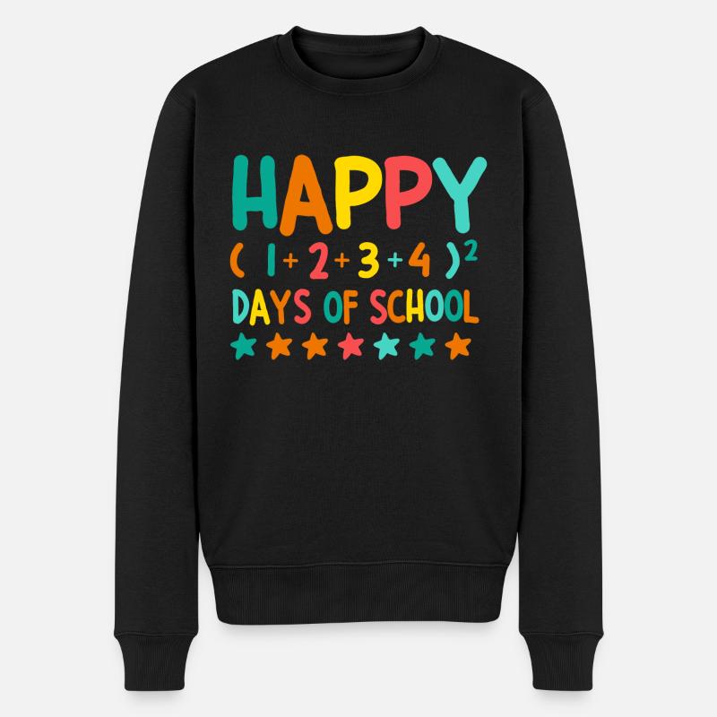 100 Days Of School 100 th days of school math - Männer Premium Bio Pullover - Schwarz