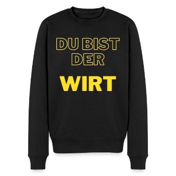 DU BIST DER WIRT - Männer Premium Bio Pullover - Schwarz - Vorne - Nico (187cm)