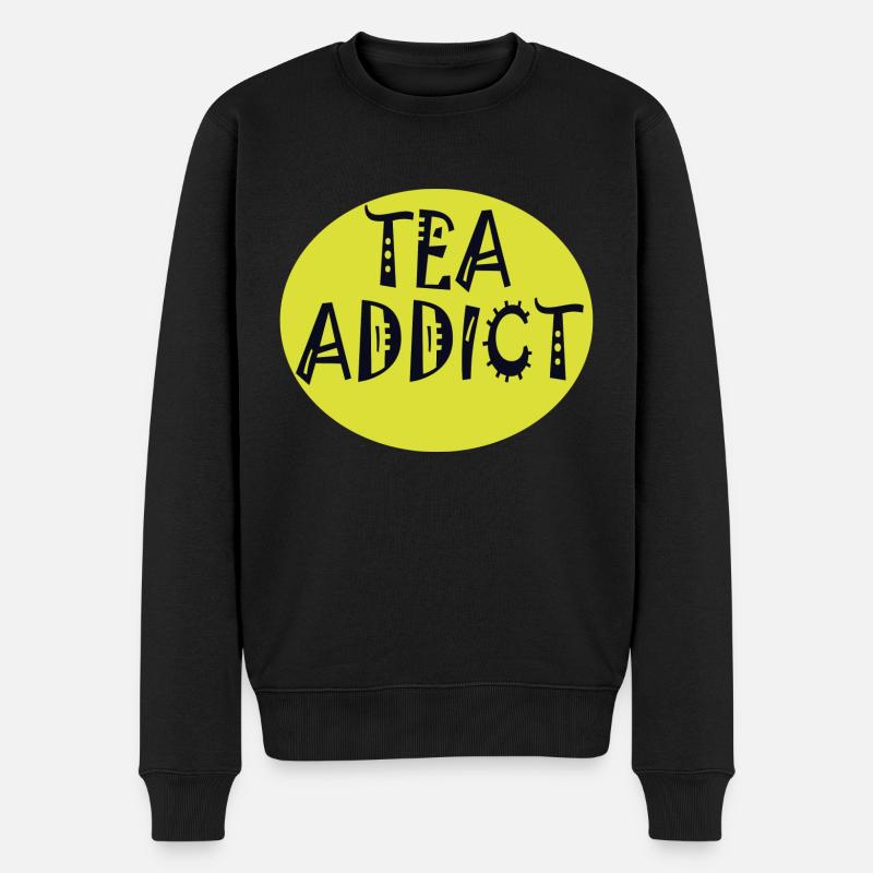 TeaAddict - Männer Premium Bio Pullover - Schwarz