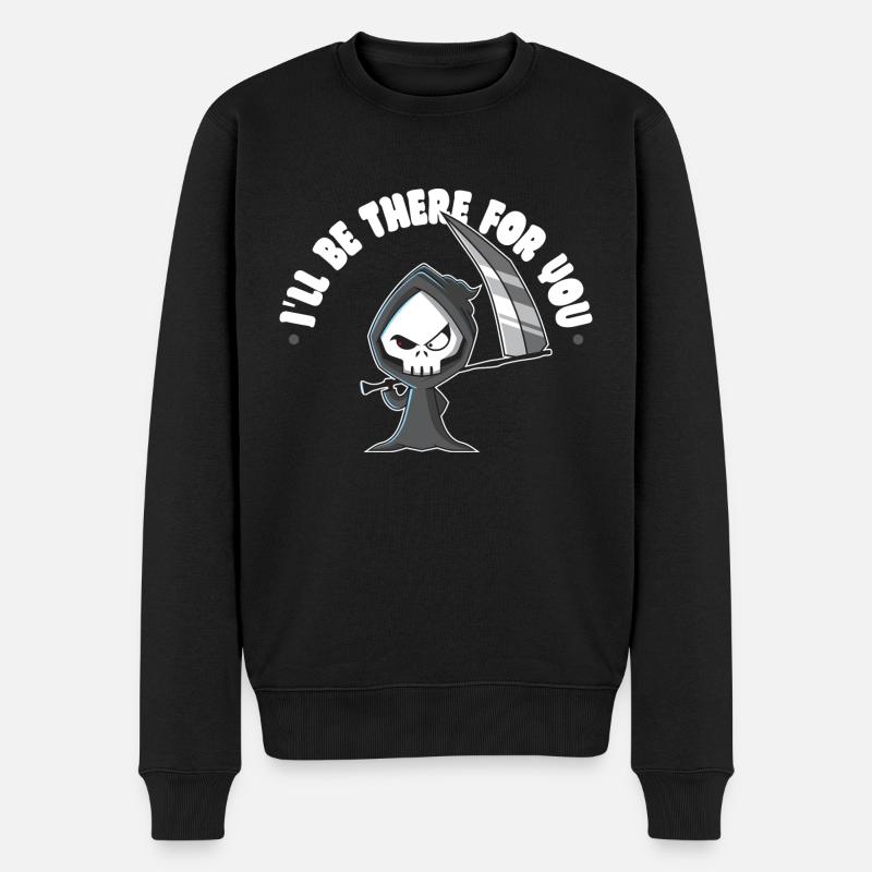Funny Grim Reaper Valentines Day Quote, Goth Dark - Männer Premium Bio Pullover - Schwarz