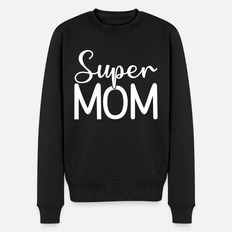 Super Mom Damen Beste Mama Coole Heldin Sei Stolz - Männer Premium Bio Pullover - Schwarz