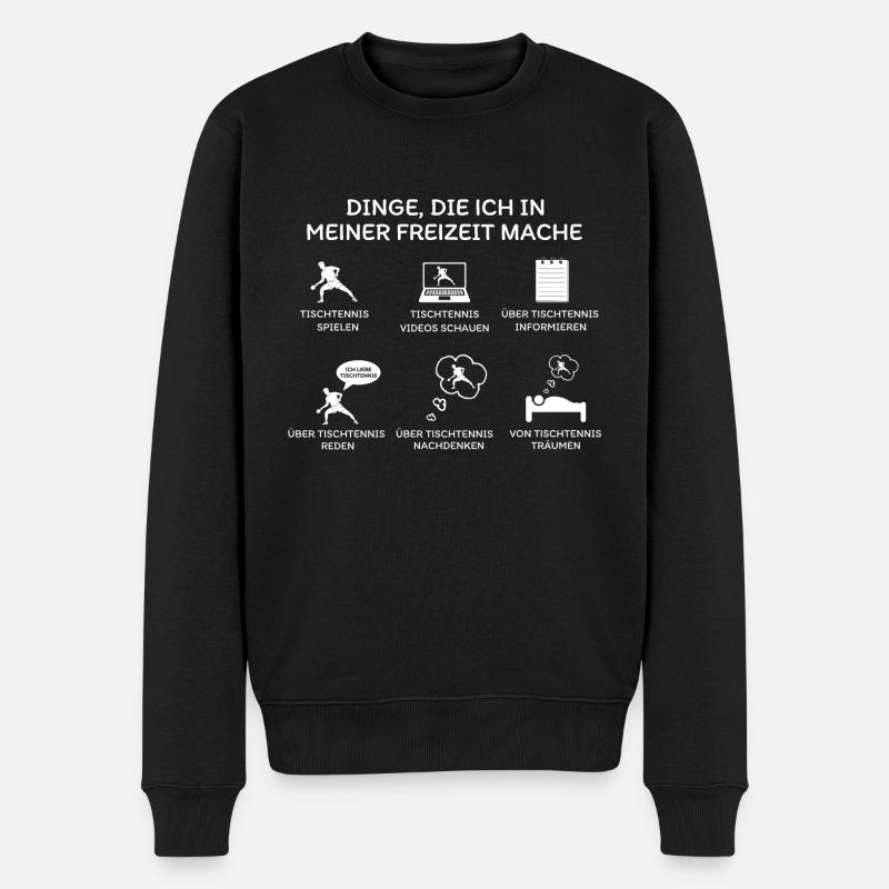 Tischtennis lustiges Motiv Geschenkidee Männer - Männer Premium Bio Pullover - Schwarz