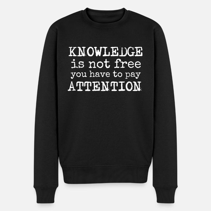 La connaissance n’est pas gratuite - Pull Premium bio Homme - noir