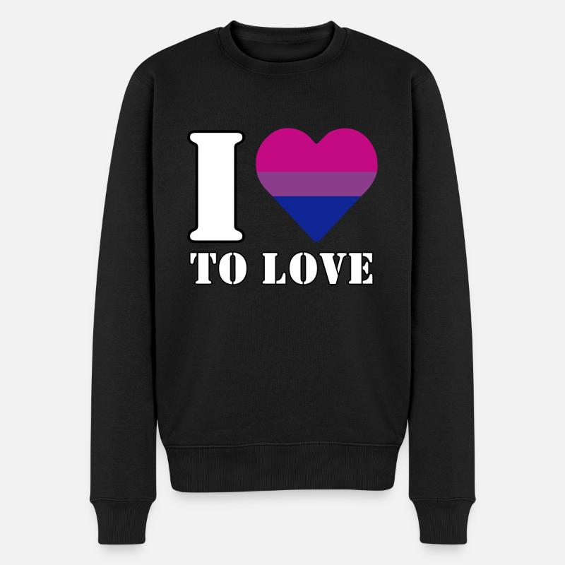 J’aime aimer - Pull Premium bio Homme - noir