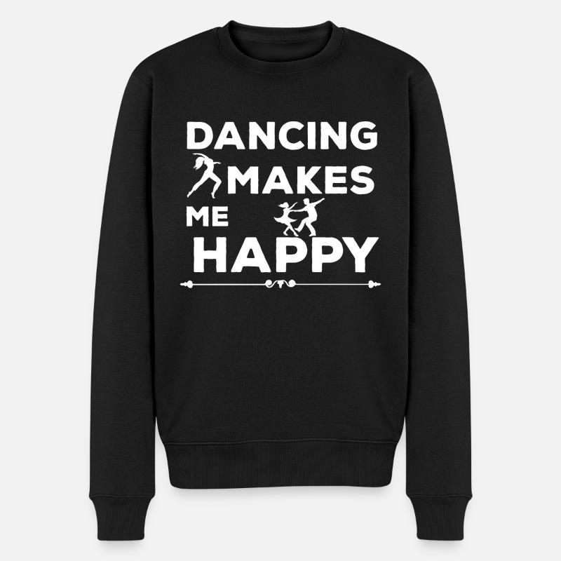 Dancing Dance Music - Männer Premium Bio Pullover - Schwarz