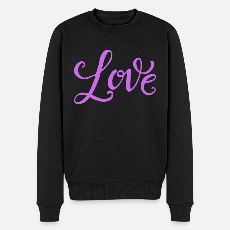 LOVE - Männer Premium Bio Pullover - Schwarz